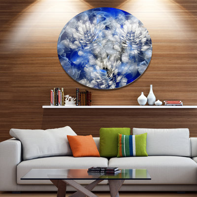 «White Chrysanthemum Fractal Flower», impression sur métal