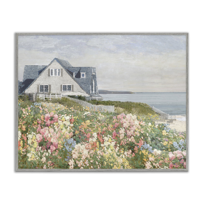 Giclée encadrée Coastal Cottage Meadow, design par Amber Sterling, H 11 po x l 14 po, Estampe numérique Farmhouse