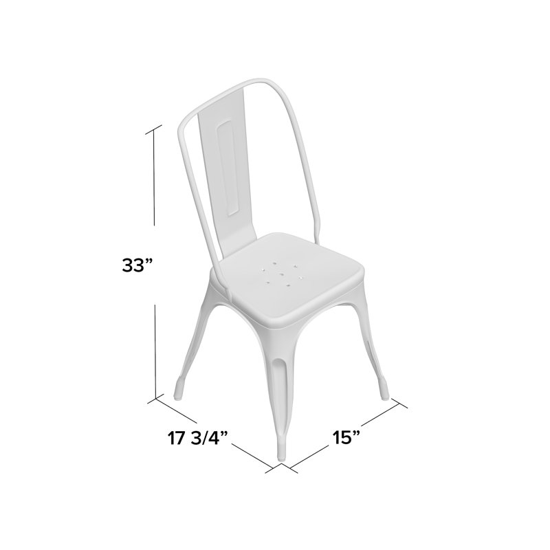 Chaise d'appoint à dossier en lattes Venedy, Blanc antique