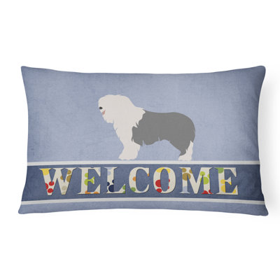  Coussin intérieur / extérieur Old English Sheepdog Welcome