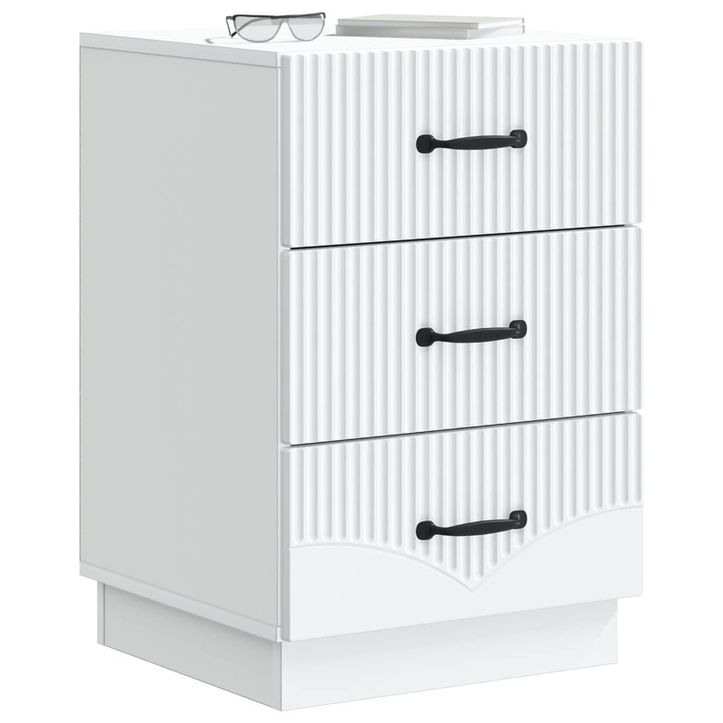43cm W Engineered Wood Bedside Table