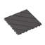 Carreaux de terrasse en plastique emboîtables - 44 paquets, 12 po x 12 po x 0,8 po, plancher imperméable toutes saisons, matériau PP pour terrasse / balcon / cour arrière, gris foncé