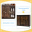 Buffet, armoire de cuisine avec portes de grange, 3 tiroirs et tablettes réglables pour le salon