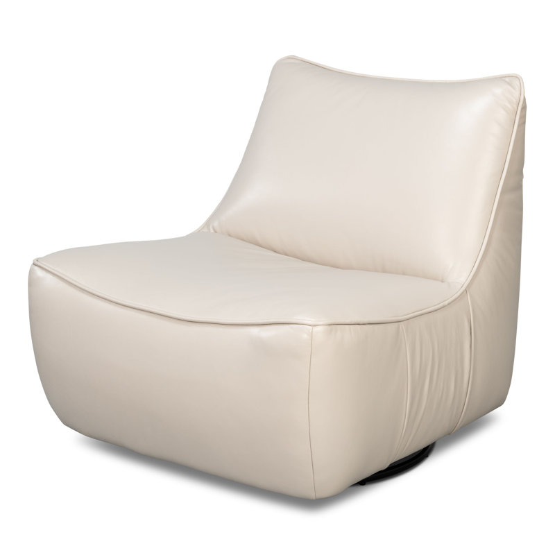 Kennett Swivel Armless Chair, Crystal White