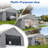 Heavy Duty Durable Carport, Aluminum Frame Garage Shelter & Storage, Waterproof 3-Layer Pe Cover-128975954