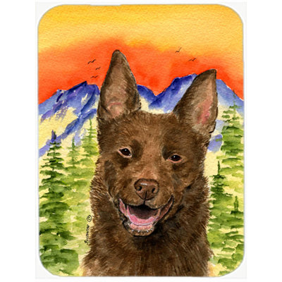 East Urban Home Australian Rectangle Kelpie Glass Cutting Board
