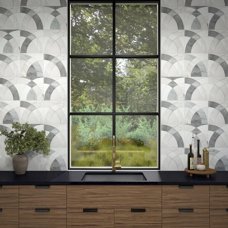 Daltile Eclessia marbre pierre naturelle arches mosaïque polie (10 PCS par carton) (9,70 pieds carrés par carton)
