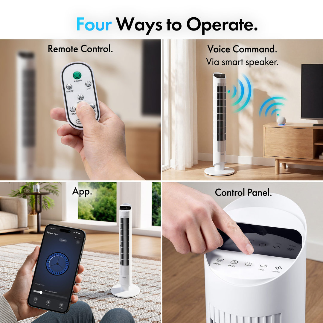 Vonhaus Tower Fan 40" With Wifi
