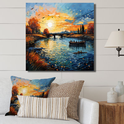 Vangogh The Bridge At Arles II Framed On Canvas by Vincent Van Gogh Painting