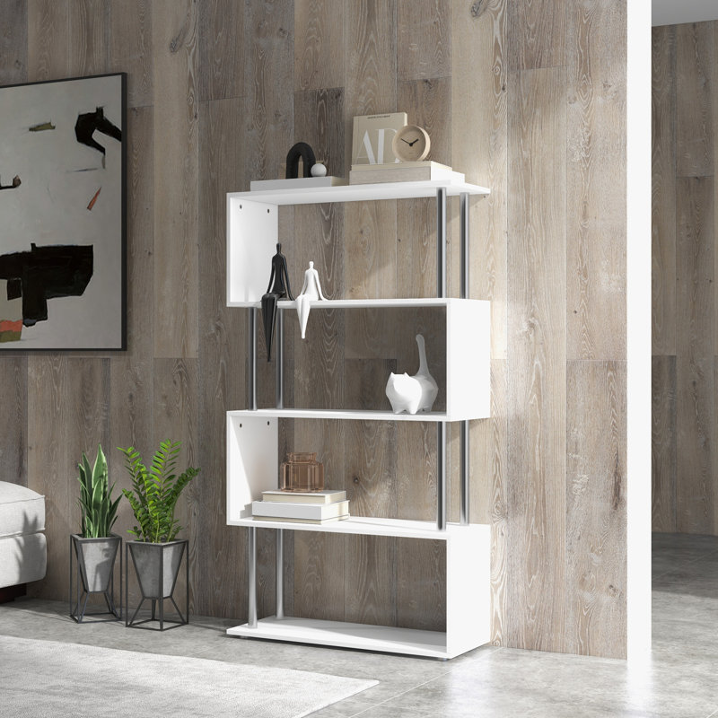 Charest 145cm H x 80cm W Etagere Bookcase, Matte White