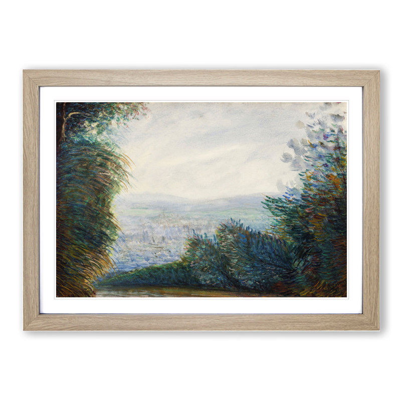 Auvers Valley on the Oise River by Pierre-Auguste Renoir - Picture Frame Painting, Oak Framed, 27cm H x 36cm W x 2cm D