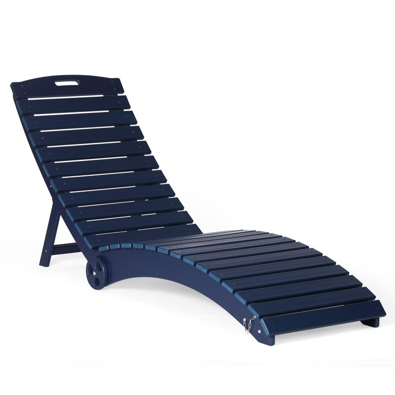 Chaise longue pliante avec roulettes, Navy