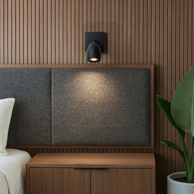 Modern Black Cordless Wall Sconce Usb-C Rechargeable Led Spotlight With Touch & Remote Control, Adjustable And Stepless Dimmable Accent Light