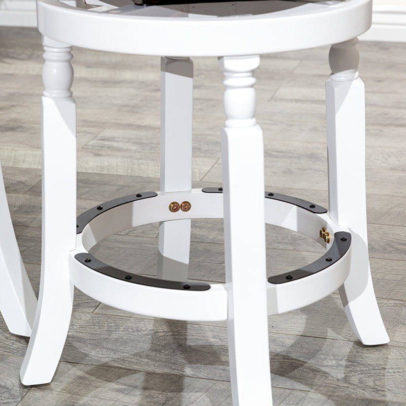 Tabouret de bar 30 po en blanc, siège en tissu gris anthracite, structure en bois franc robuste, pivotant à 360 °, rembourrage en mousse confortable, tabouret de comptoir ou de hauteur, blanc et gris anthracite, fabrication, mécanisme pivotant, convient à
