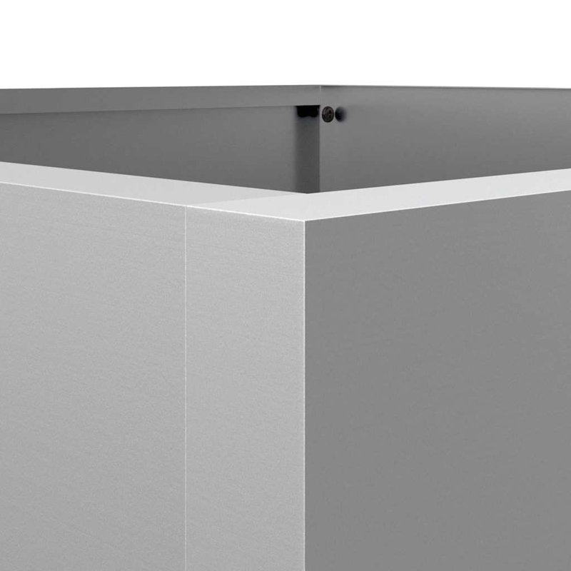 Planter Steel, 75cm H x 42cm W x 38cm D, Silver Grey