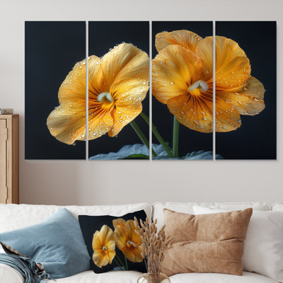 Ensemble d'art mural sur toile Nolle - Pansies