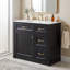 Meuble-lavabo autoportant de 91 cm (36 po) avec lavabo simple, noir, comptoir en céramique et porte d'armoire à fermeture amortie.-134198199