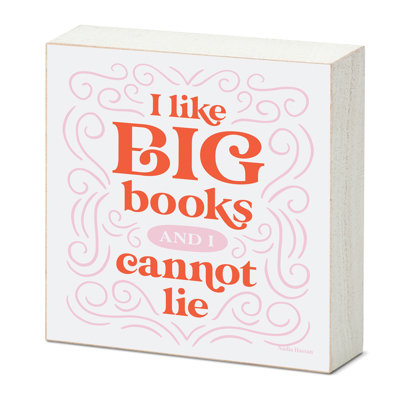 Big Books Freestanding Solid Wood Block Sign
