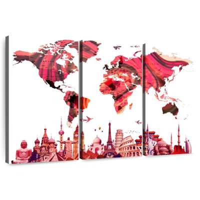 Aliaz Rose Abstract World Map