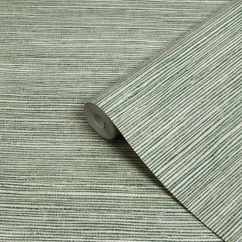 Superfresco Easy Emperor Grasscloth Sage Wallpaper, Emerald