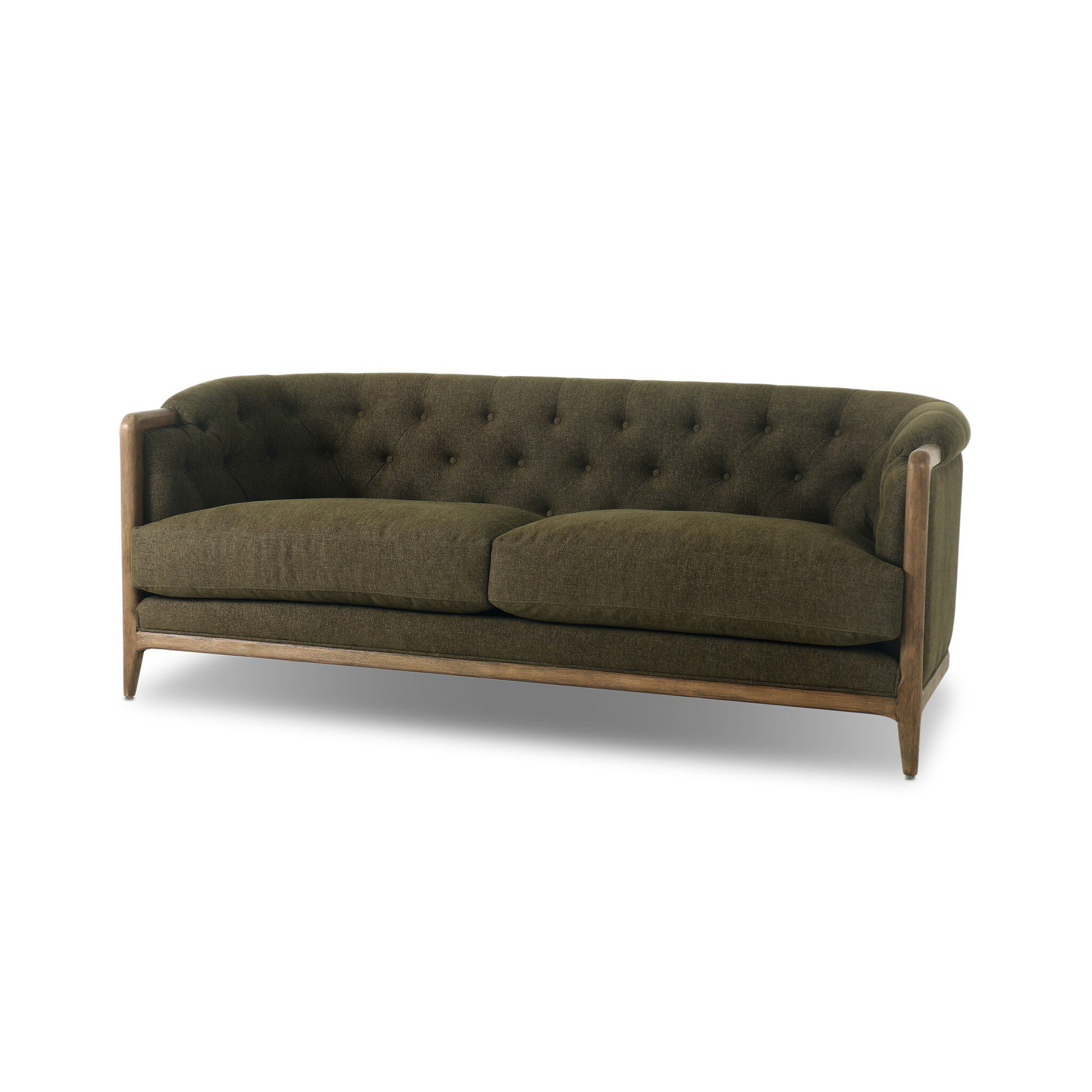 Colten Rolled Arm Sofa, Sutton Olive, 29.75" H x 78" W x 36" D