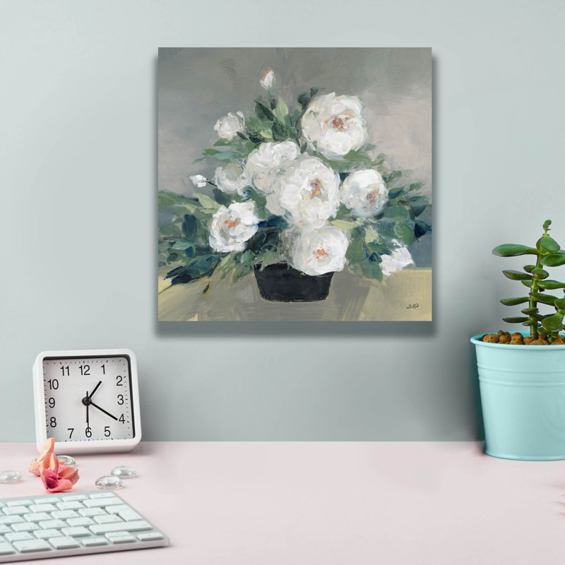 «Roses of August 2» par Julia Purinton, art mural sur toile, 37 po x 37 po, H 12 po x l 12 po x P 0,75 po