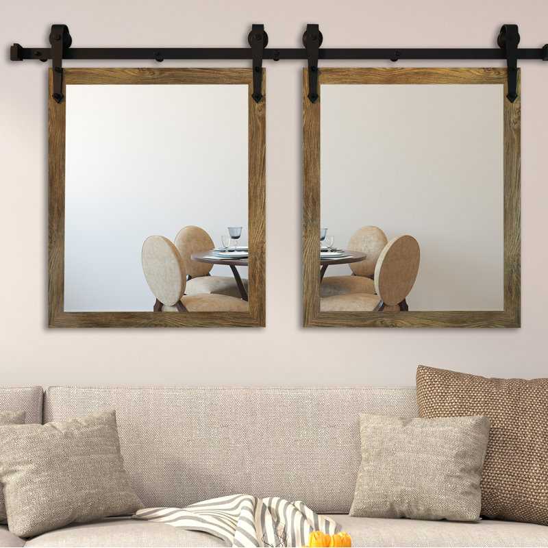 Ensemble de miroirs 2 pièces Jaylen, H 33 po x l 27 po, Brun