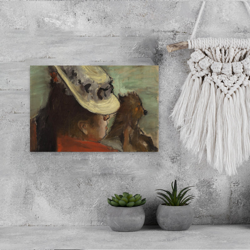 Lady With A Dog, C.1877 Contemporary Abstract Dog Horse Portrait Wall Art Print by Edgar Degas - 1 Piece Wrapped Canvas Wall Art