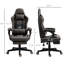 Siège de jeu à haut dossier en cuir brun, réglable, repose-pieds, soutien lombaire, chaise de bureau ergonomique de course en cuir, coussin