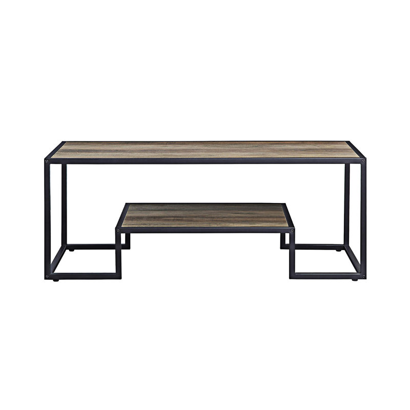 Table basse rectangulaire avec tablette