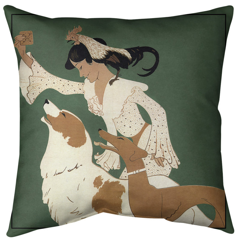 Insert de coussin décoratif pour affiche dog biscuits, 20 po x 20 po, Bourre en polyester, Vert