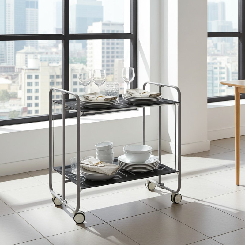 Metal Bar Cart, Grey