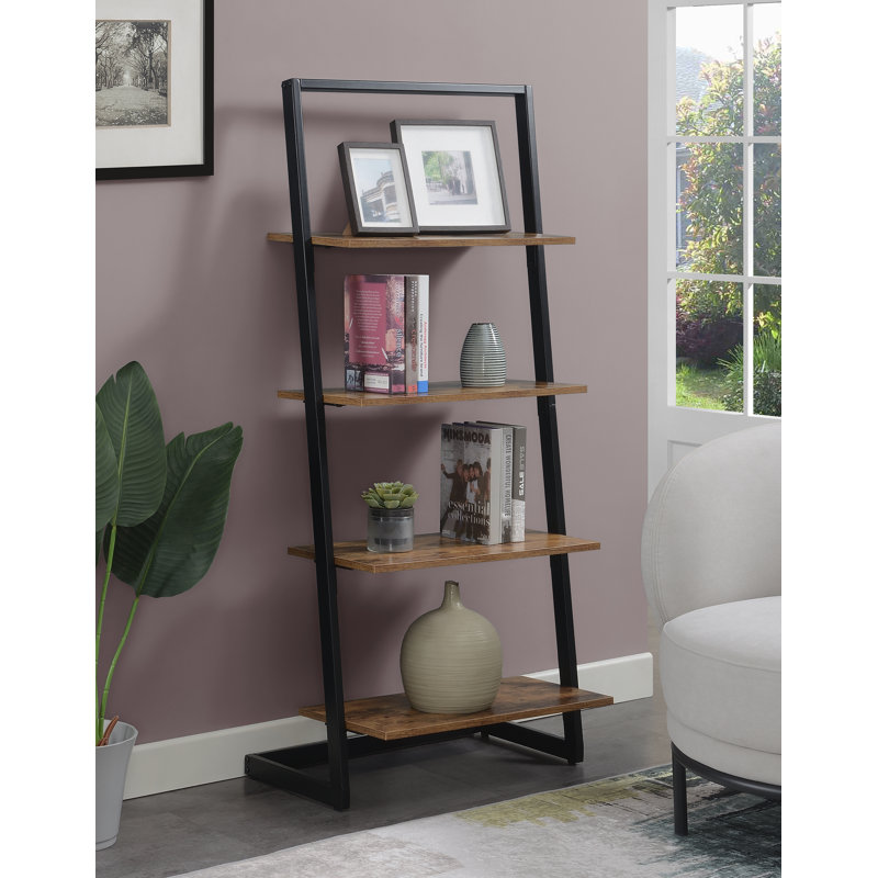 Bailee Ladder Bookcase, Barnwood/Black