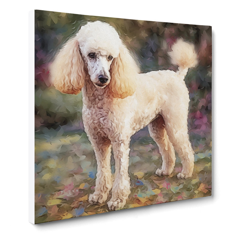 Poodle Post-Impressionism - Wrapped Canvas - Framed Print, 35cmH x 35cmW