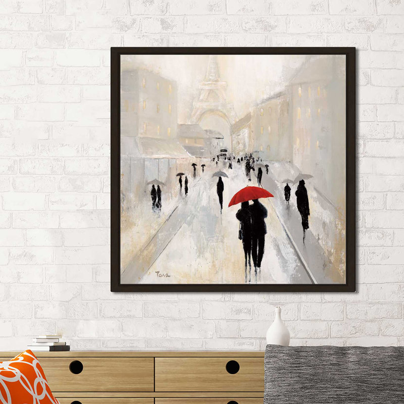 «Misty», reproduction de peinture acrylique encadrée, H 21,5 po x l 21,5 po x P 2 po, Cadre flottant espresso