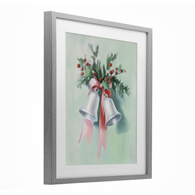 Festive Silver Bells, reproduction encadrée sous verre, design par Arlington Prints