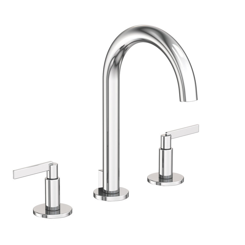 Tolmin Widespread Bathroom Faucet with Drain Assembly, Polished Chrome, Lever Handle