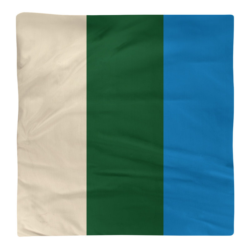 Milwaukee Striped Square Napkin, 22" W x 22" L, Cream City Cream/Good Land Green/Great Lakes Blue, Cotton Twill