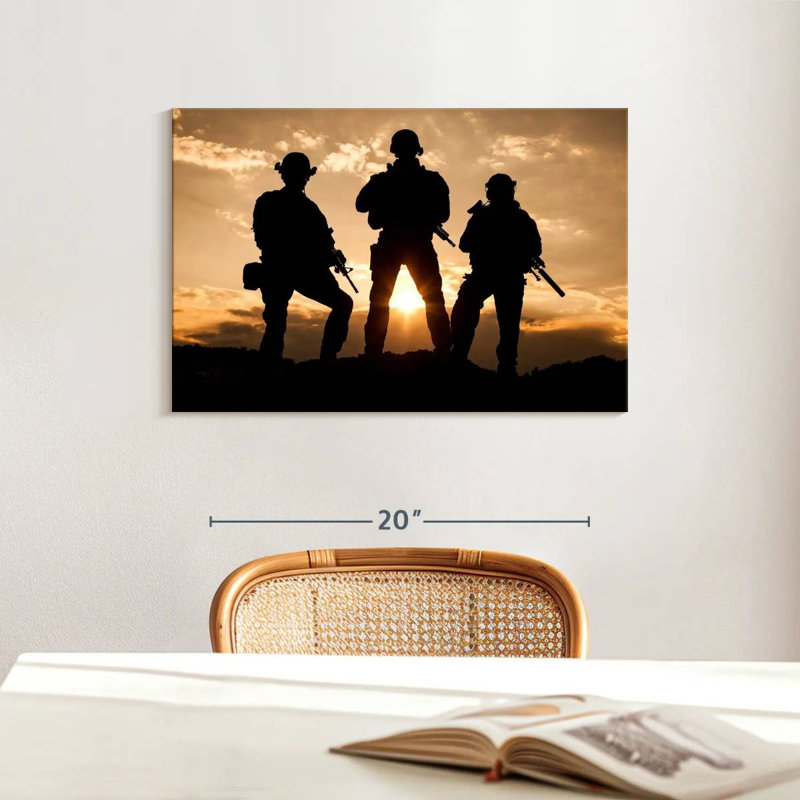 Military Soldiers, 16" H x 24" W