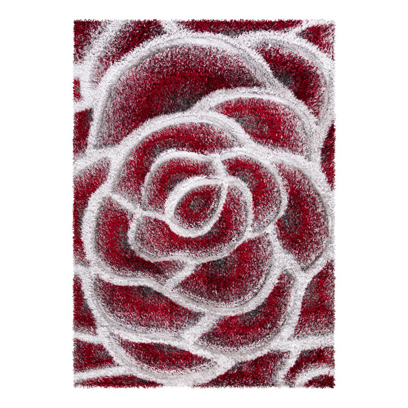 Abreu-Perez Floral Cowhide Area Rug, Rectangle 160 x 230cm