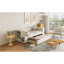 Lit simple tapissier avec rangement et lit gigogne simple, ports de chargement USB, velours français, beige-1672047884