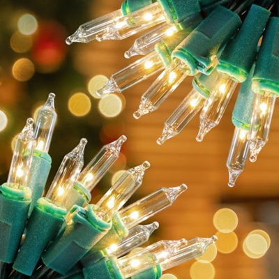 Mini guirlande de lumières de Pâques, paquet de 2 lumières de Noël de 100 L 23 pi, guirlande de sapins de Noël extensibles à brancher 120 V pour patio, maison, fête, vacances, jardin, décoration intérieure / extérieure printanière (2 pièces mu