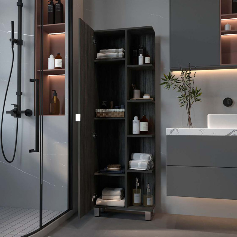 Armoire à linge Smokey, Gris