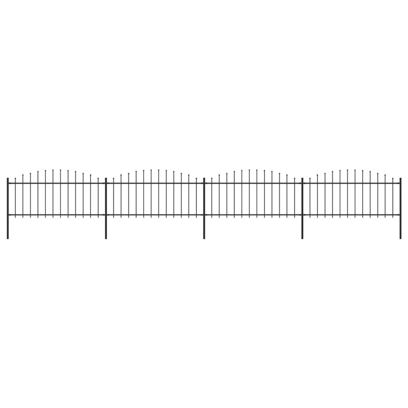 Aayan Black Metal Yard/Privacy Fence with 4 Panel(s) Included, 75cm H x 680cm W x 1cm D