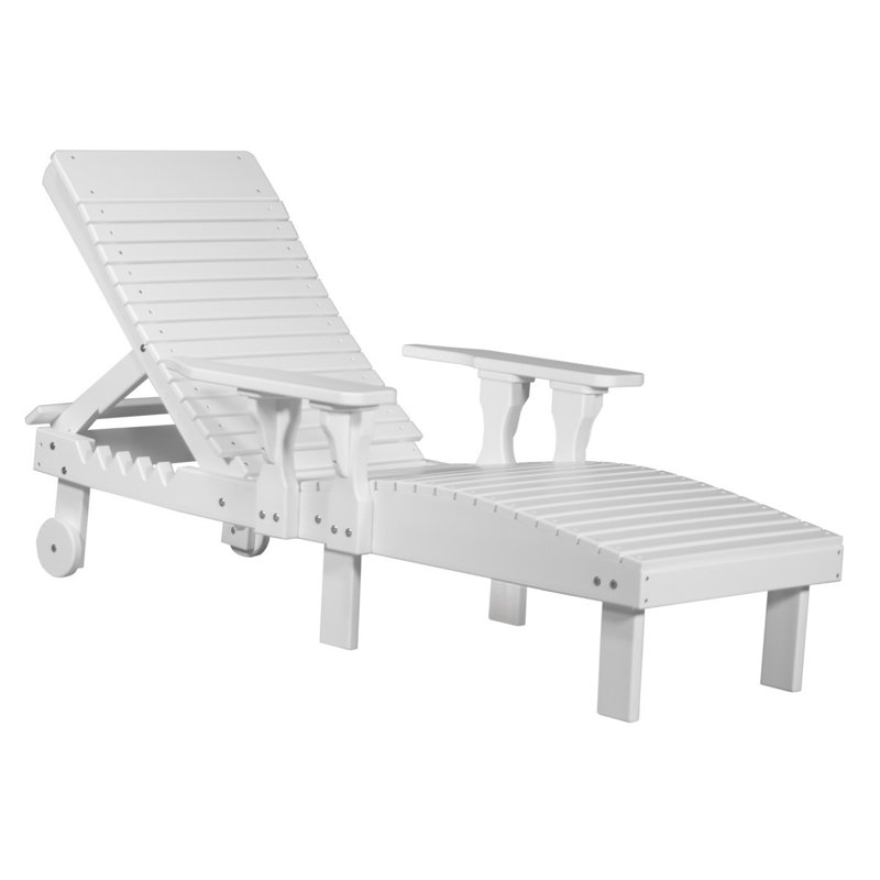 Chaise de patio inclinable Dicie, Blanc