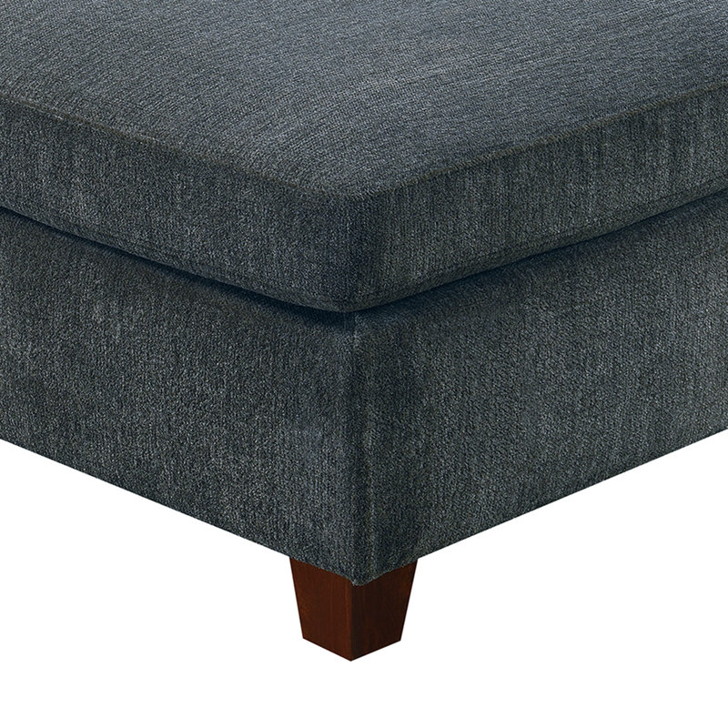 Gris modulaire 3 pièces: assise en tissu de chenille attrayant avec fabrication en bois - 3 pièces, gris: structure
