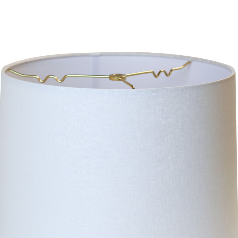 White Slubless Silk Hardback Drum Lampshade, 13" Top, 10'' H x 14'' W x 13" D