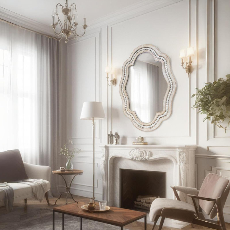 Decorative Bathroom Mirror with Elegant Scalloped Design
