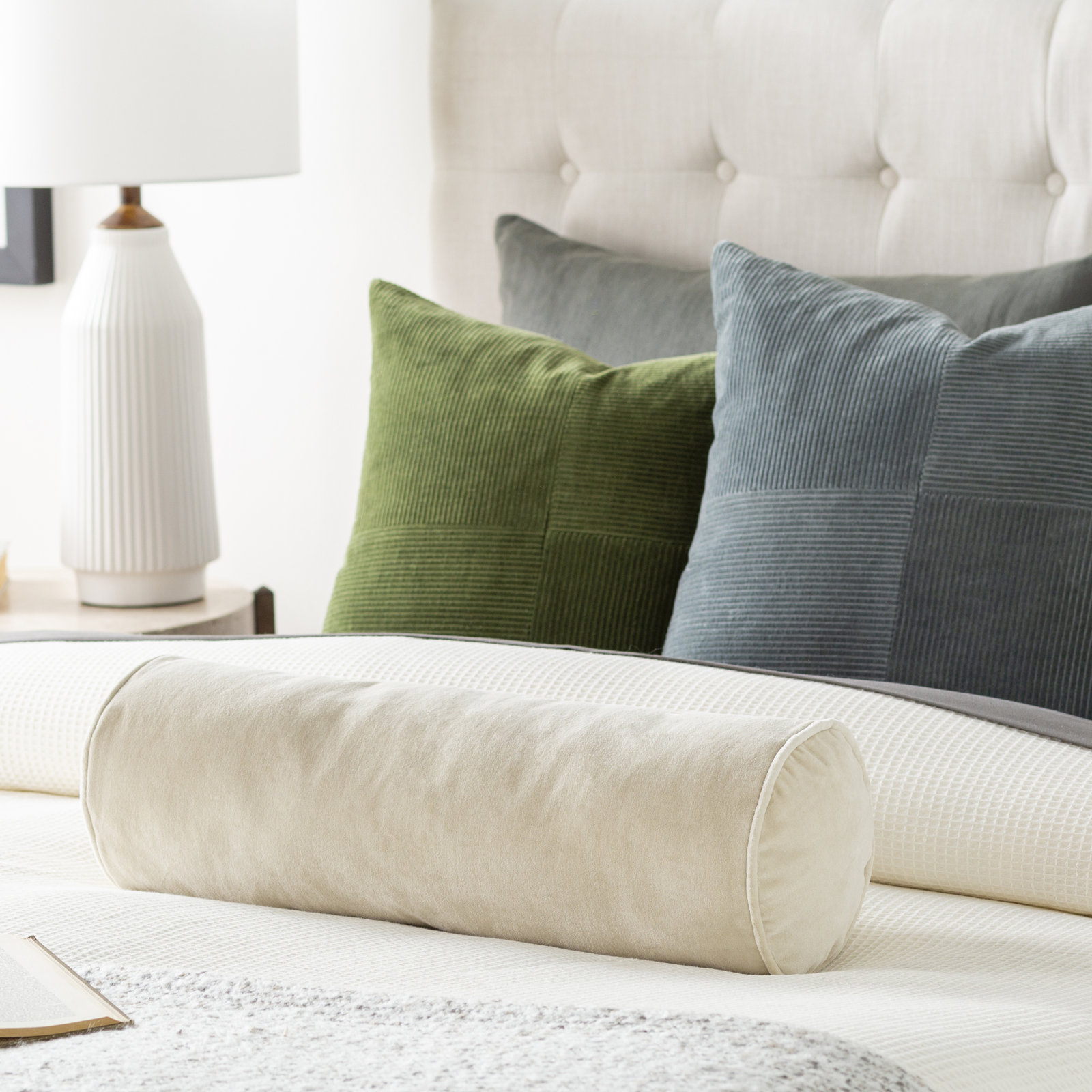 Deane Pillow Cover & Insert Bolster, Oatmeal, Polyester/Pollyfill