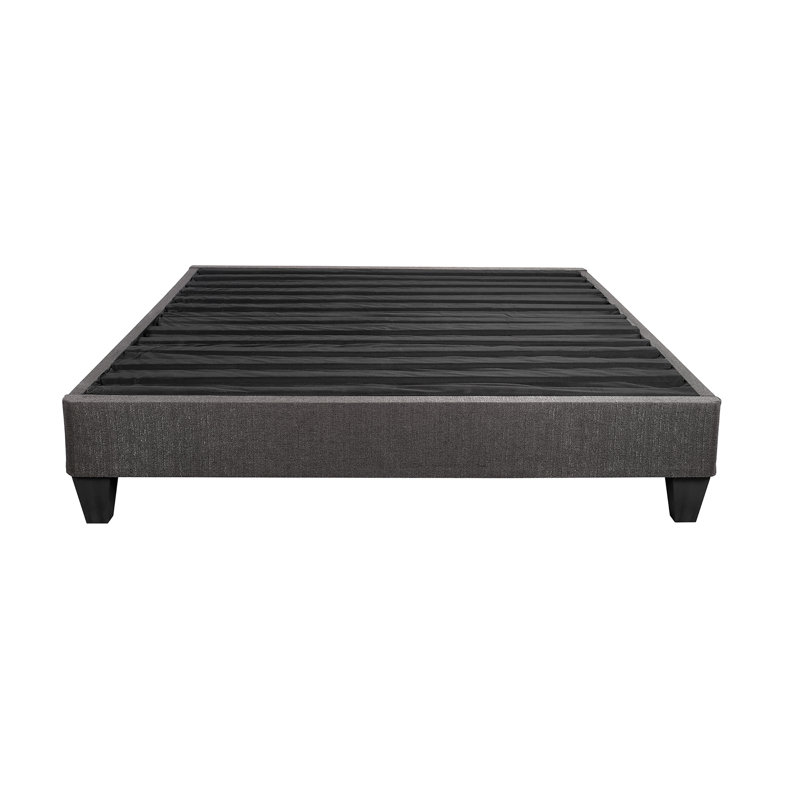 Speedy Dark Grey Upholstered Platform Bed Base, Full / Double